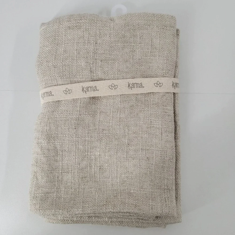 Karma Solid Dinner Napkins Linen Blend Set of 2 Beige Tan 18x18 inches